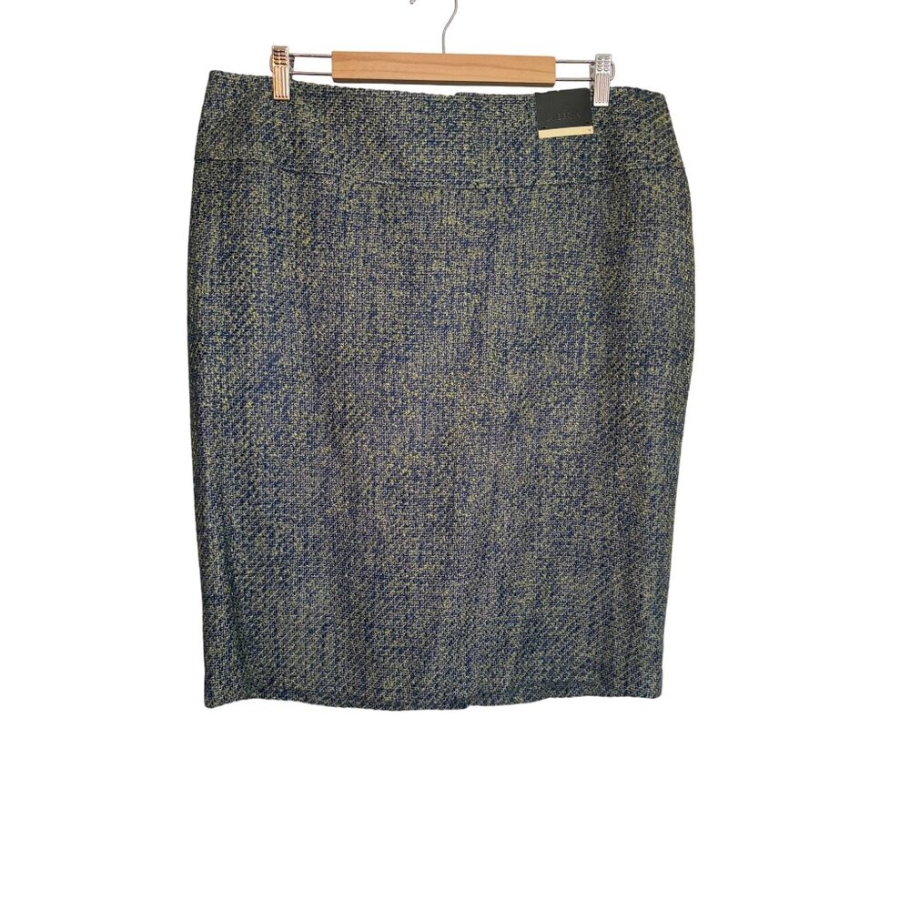 Lane Bryant Blue and Green Pencil Skirt